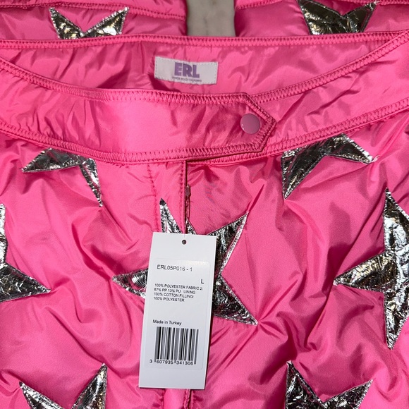 ERL Pink Star Puffer Pants Snowboarding Pants - Picture 4 of 9